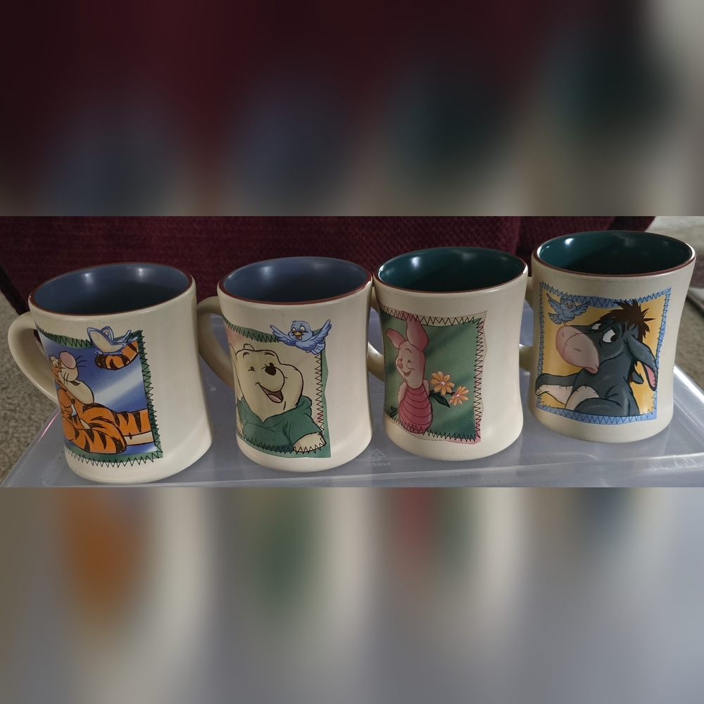 Disney Cream and Teal Character Mugs Set